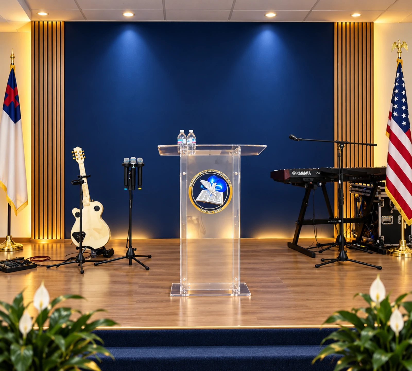 Altar de la Iglesia Pentecostal Cristo Te Llama Inc. en Houston, Texas